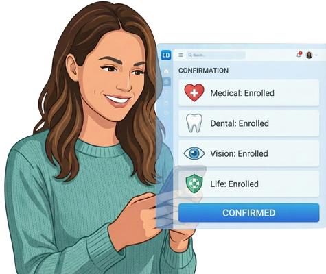 Laptop showing EmployeeBenefits.Now benefits dashboard