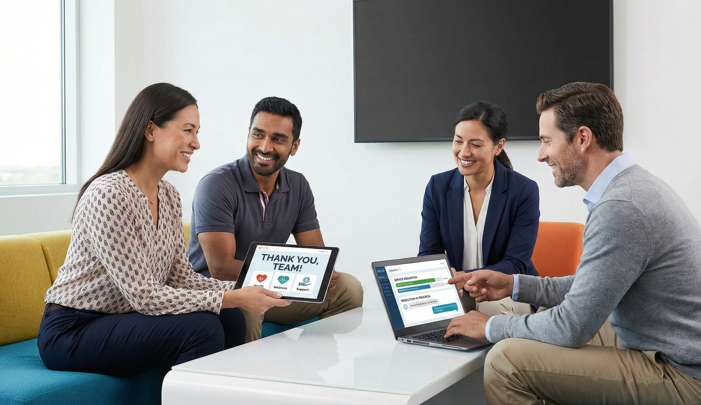 Advisors collaborating on benefits strategy